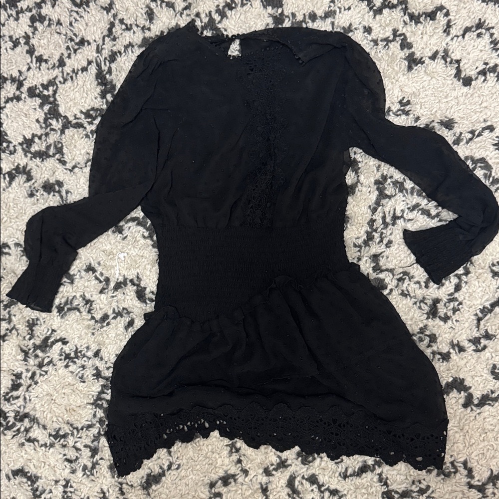 Elegant Black Long Sleeve Dress